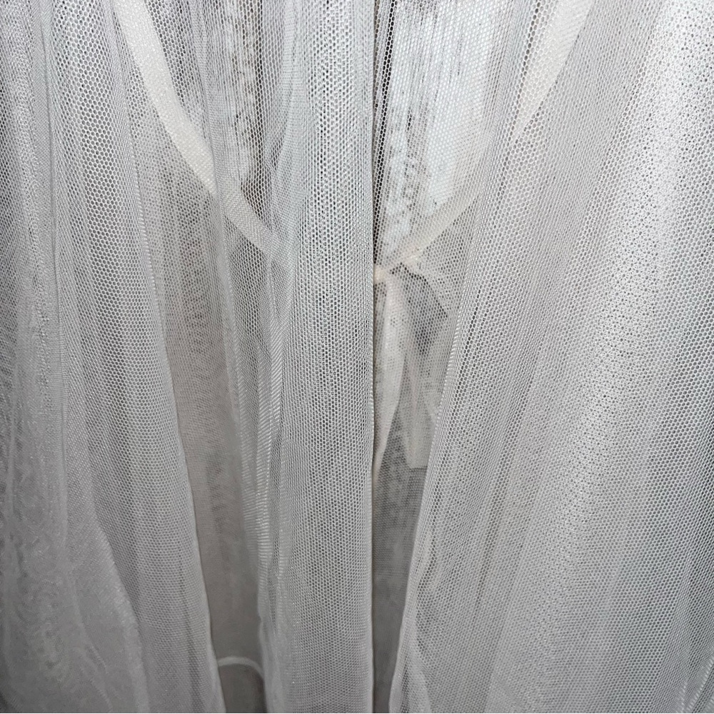 NWOT Victoria’s Secret Light Pink/White & Silver Tulle Babydoll Lingerie - Picture 6 of 7